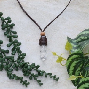 Clear Quartz Point Pendant Necklace