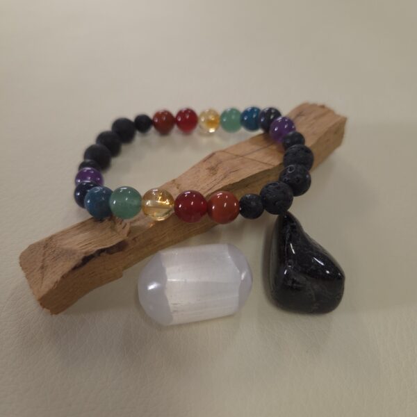 7 Chakra Lava Stone Bracelet
