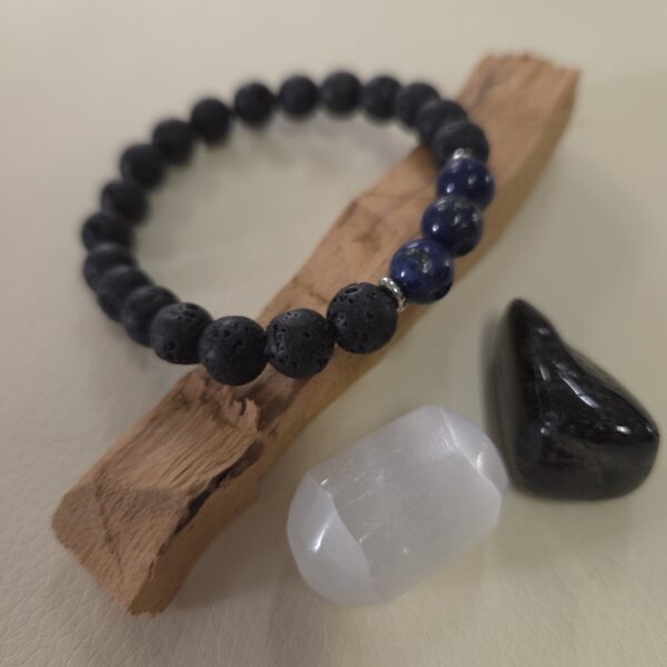 Lava Stone & Lapis Lazuli Bracelet