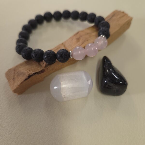 Lava Stone & Rose Quartz Bracelet