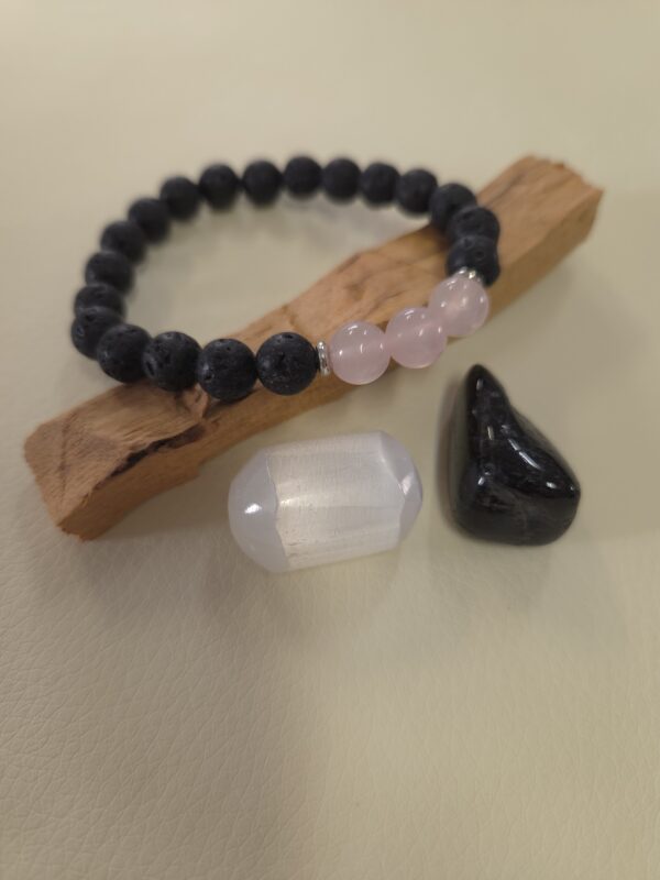 Lava Stone & Rose Quartz Bracelet