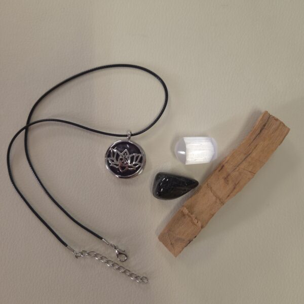 Amethyst Om Lotus Locket Pendant