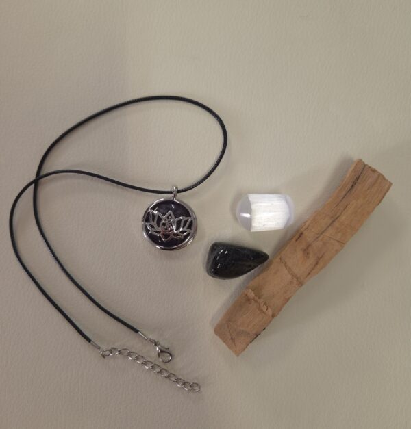 Amethyst Om Lotus Locket Pendant
